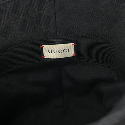 Gucci Monogram Textured Dollar Calfskin GG Jago Bucket Hat L Black 8 of 11