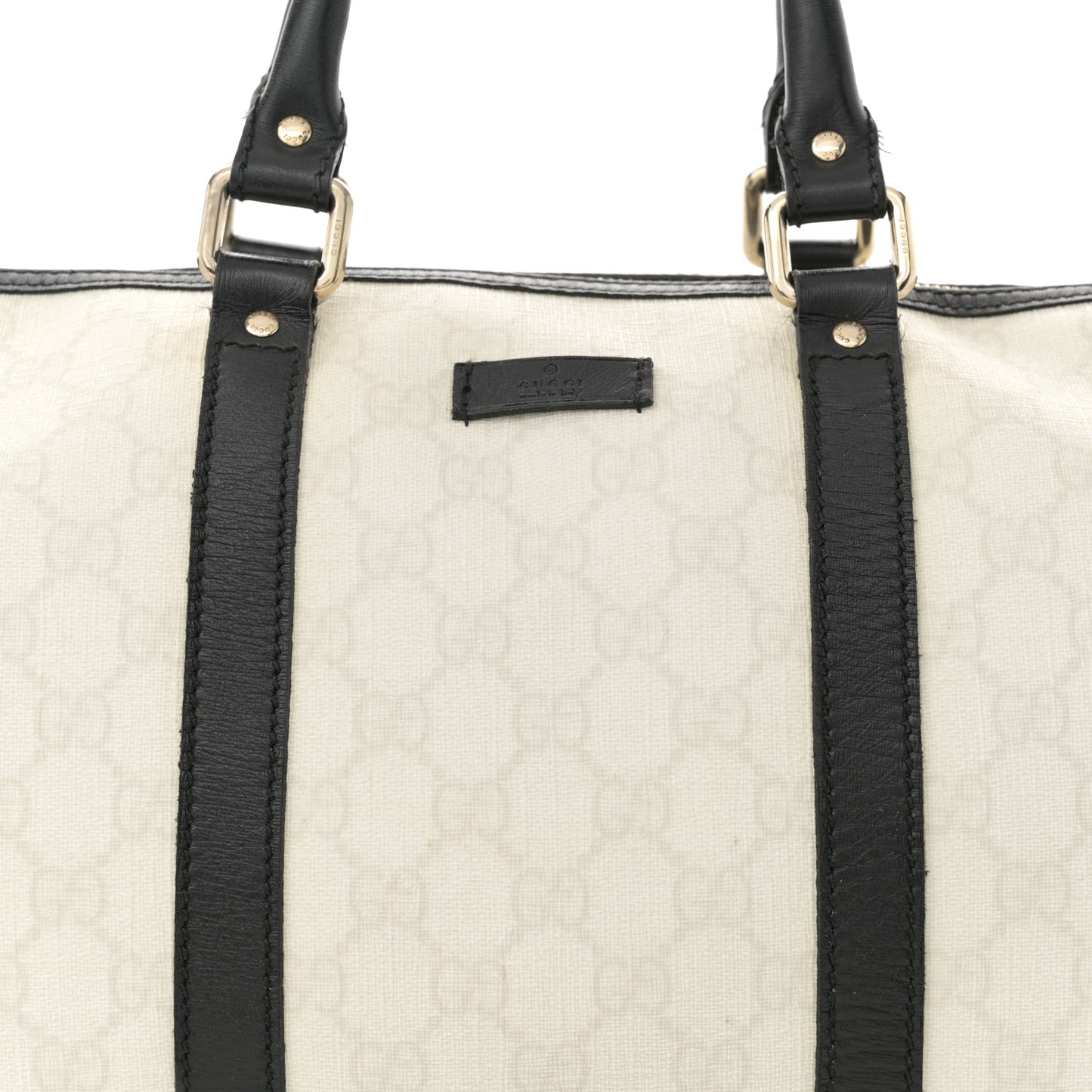 GG Plus Monogram Medium Joy Boston White Black