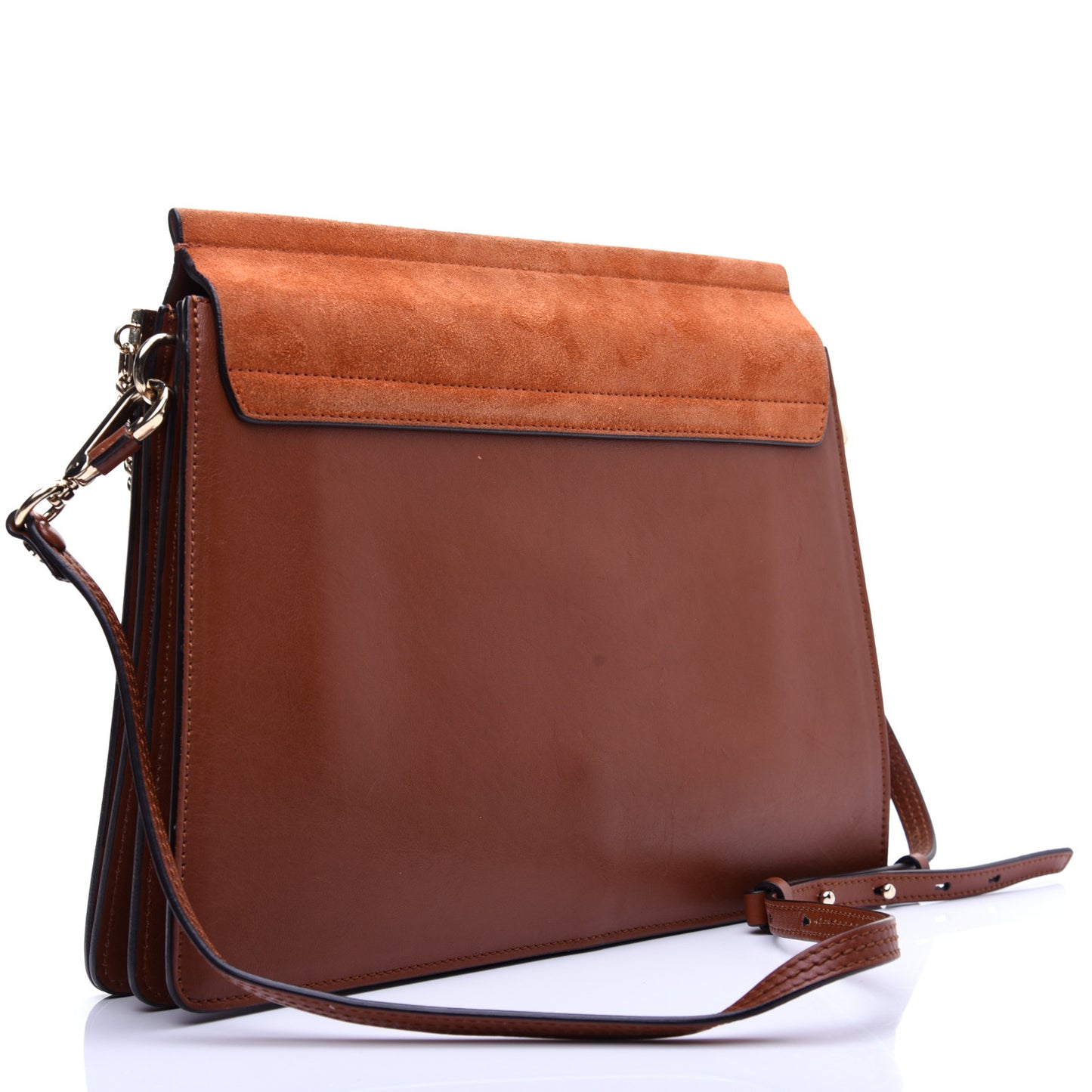 Suede Calfskin Medium Faye Shoulder Bag Tobacco