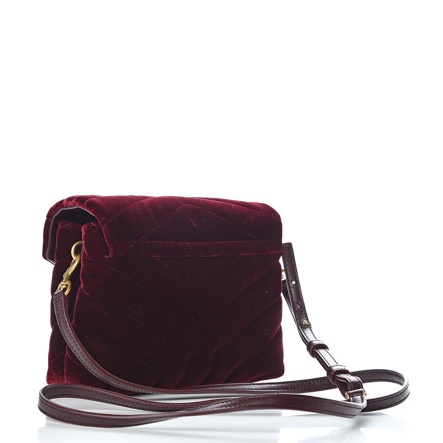 Velvet Y Quilted Monogram Toy Loulou Crossbody Bag French Burgundy
