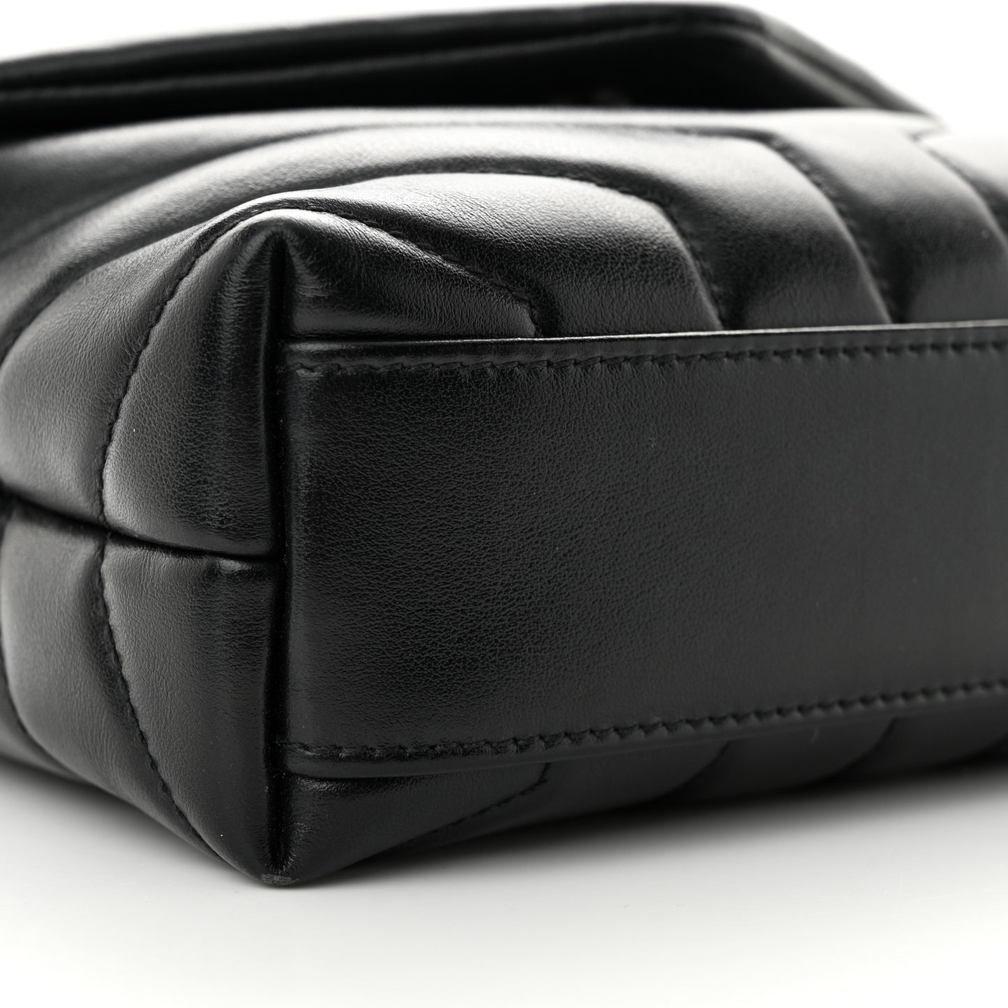 Calfskin Y Quilted Monogram Toy Loulou Crossbody Bag Black