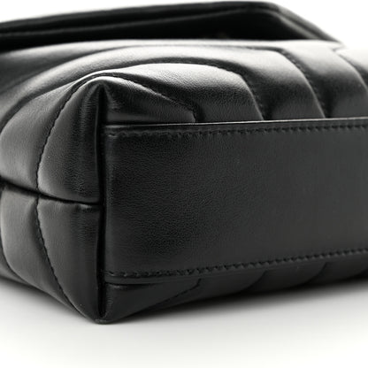 Saint Laurent Calfskin Y Quilted Monogram Toy Loulou Crossbody Bag Black 9 of 10
