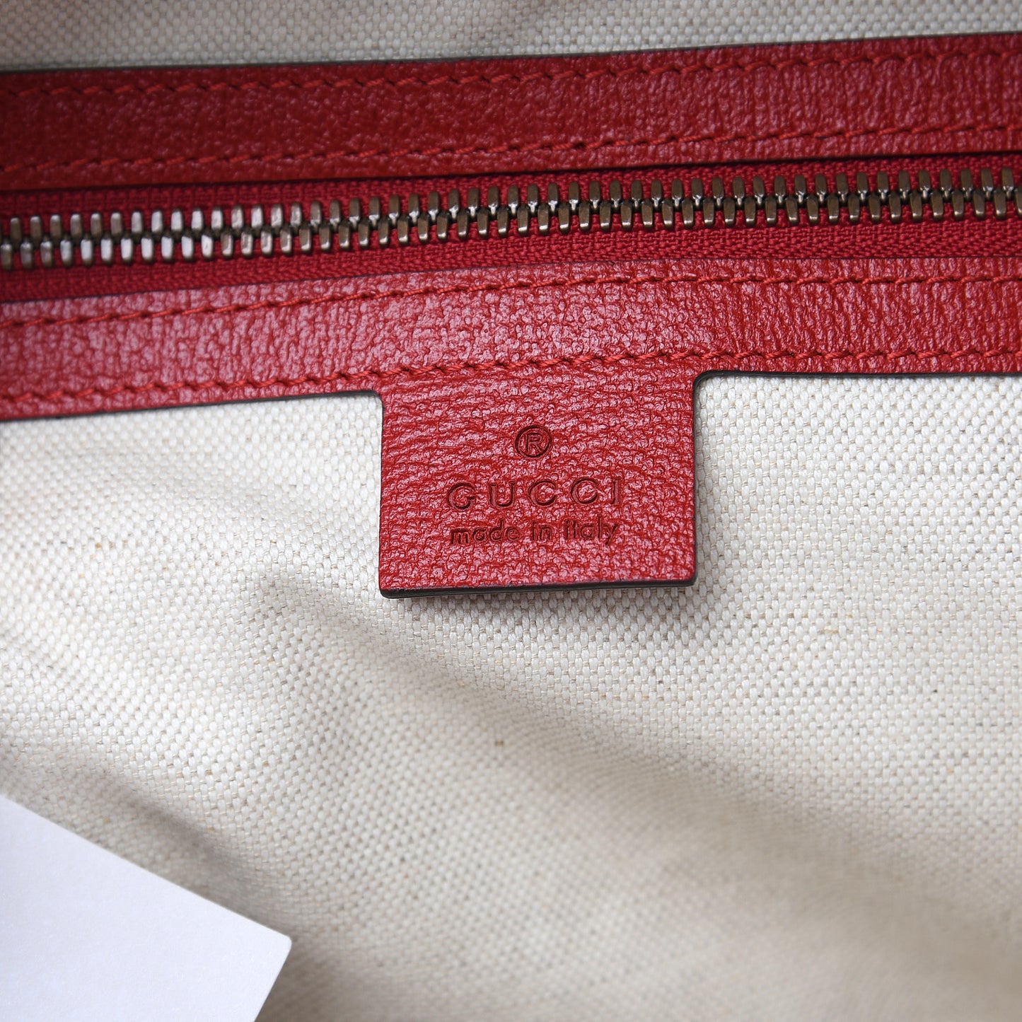 GG Supreme Monogram Web Bosco Patch Dome Backpack Beige Malva Hibiscus Red