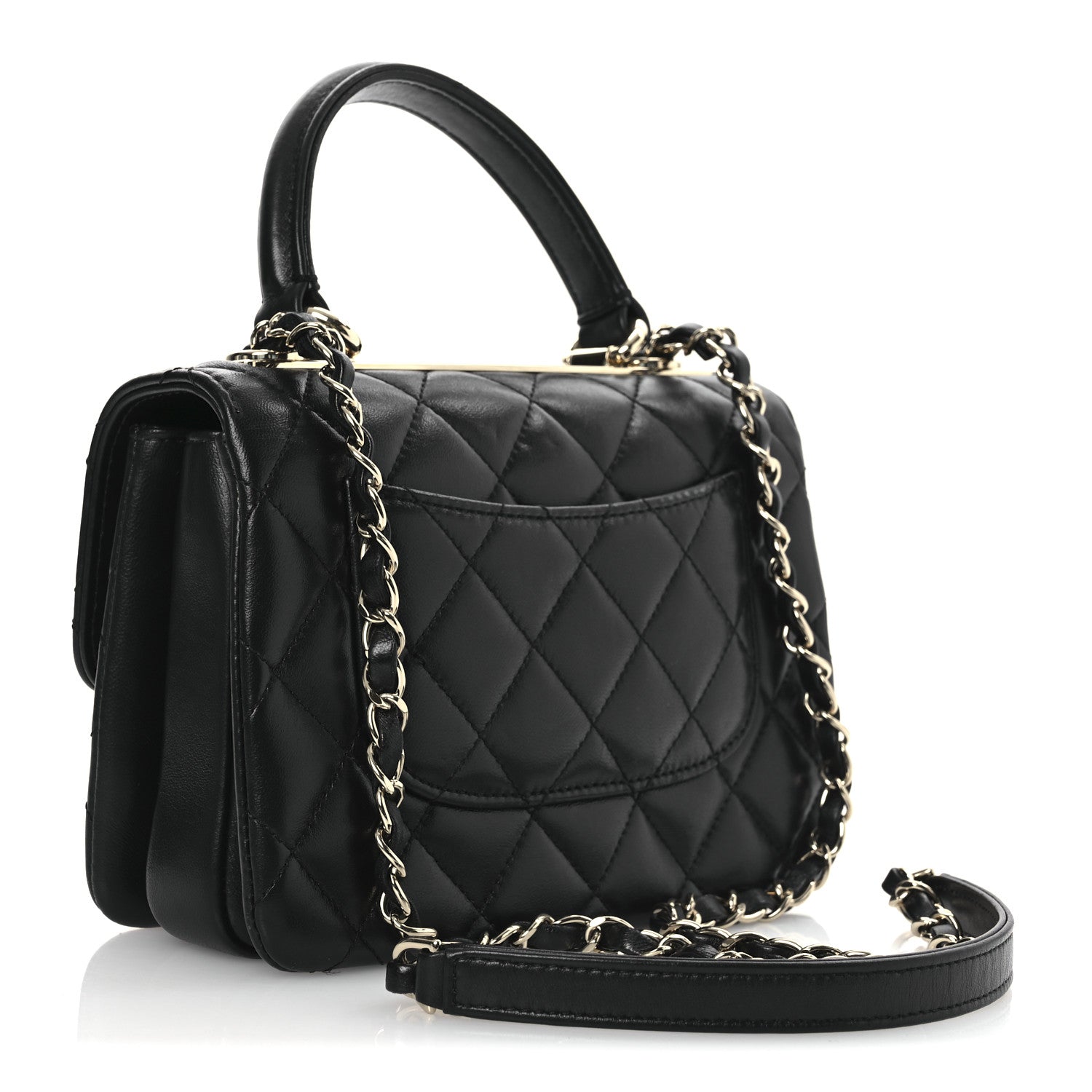 Chanel Lambskin Quilted Mini Trendy CC Dual Handle Flap Bag Black 3 of 15