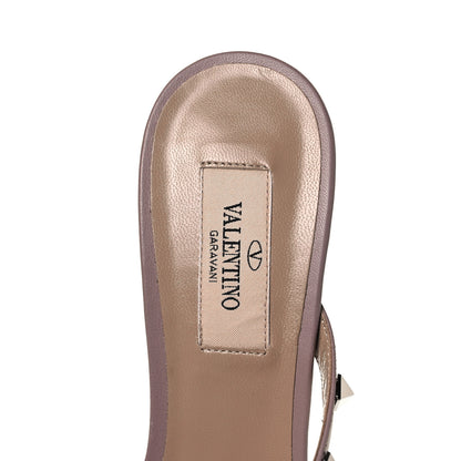Valentino Garavani Calfskin Nappa Rockstud 60mm Slide Sandals 38.5 Poudre 7 of 10
