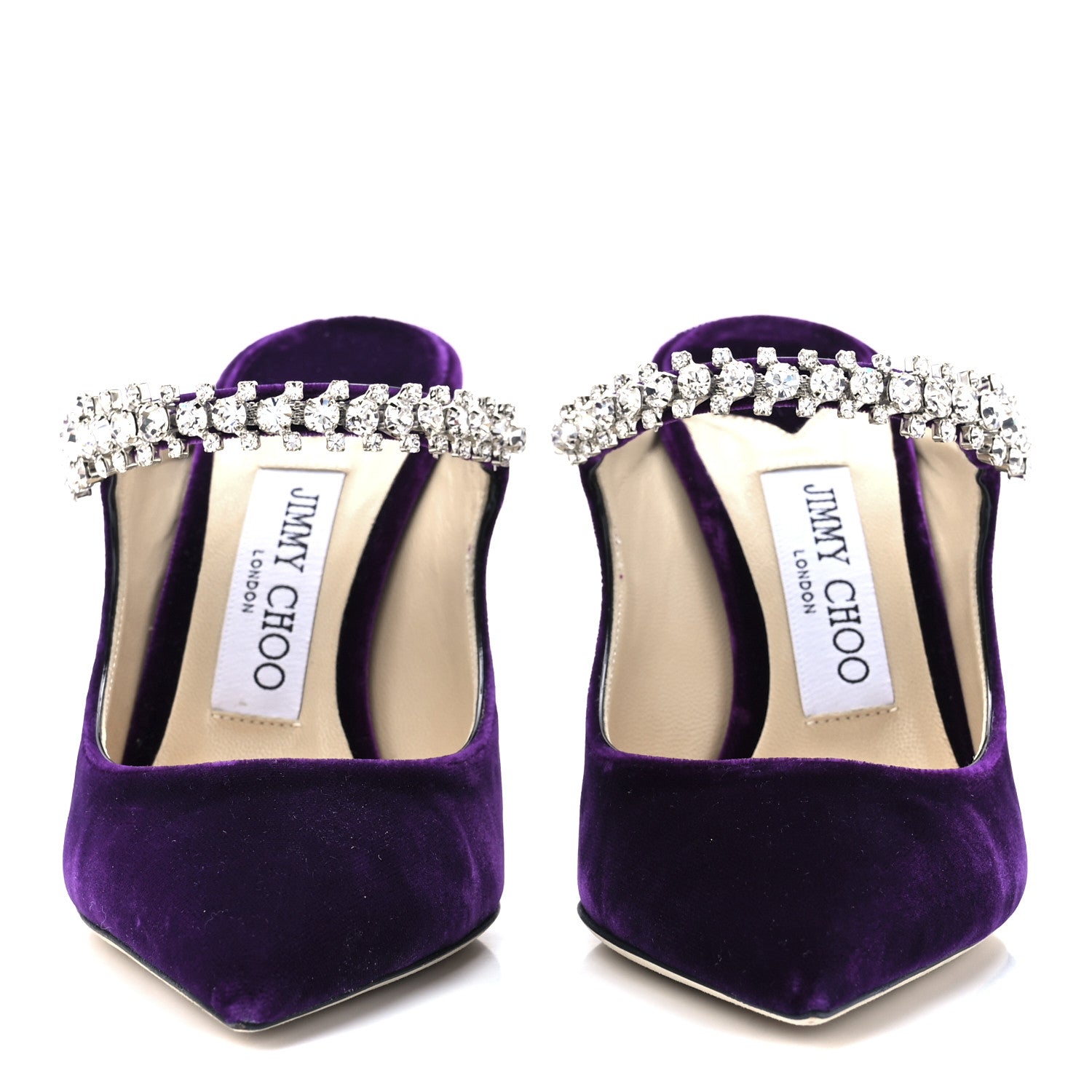 Jimmy Choo Suede Crystal Pearl Bing 100 Pumps 36 Purple 2 of 7