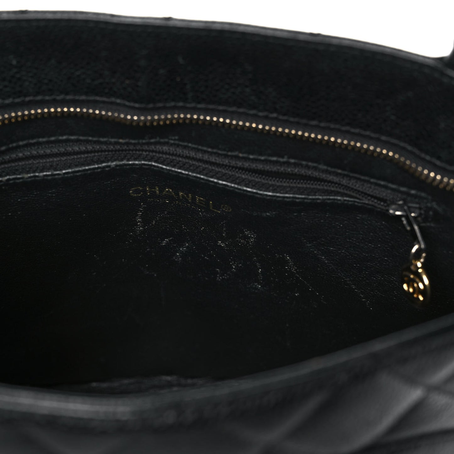 Caviar Quilted Medallion Tote Black