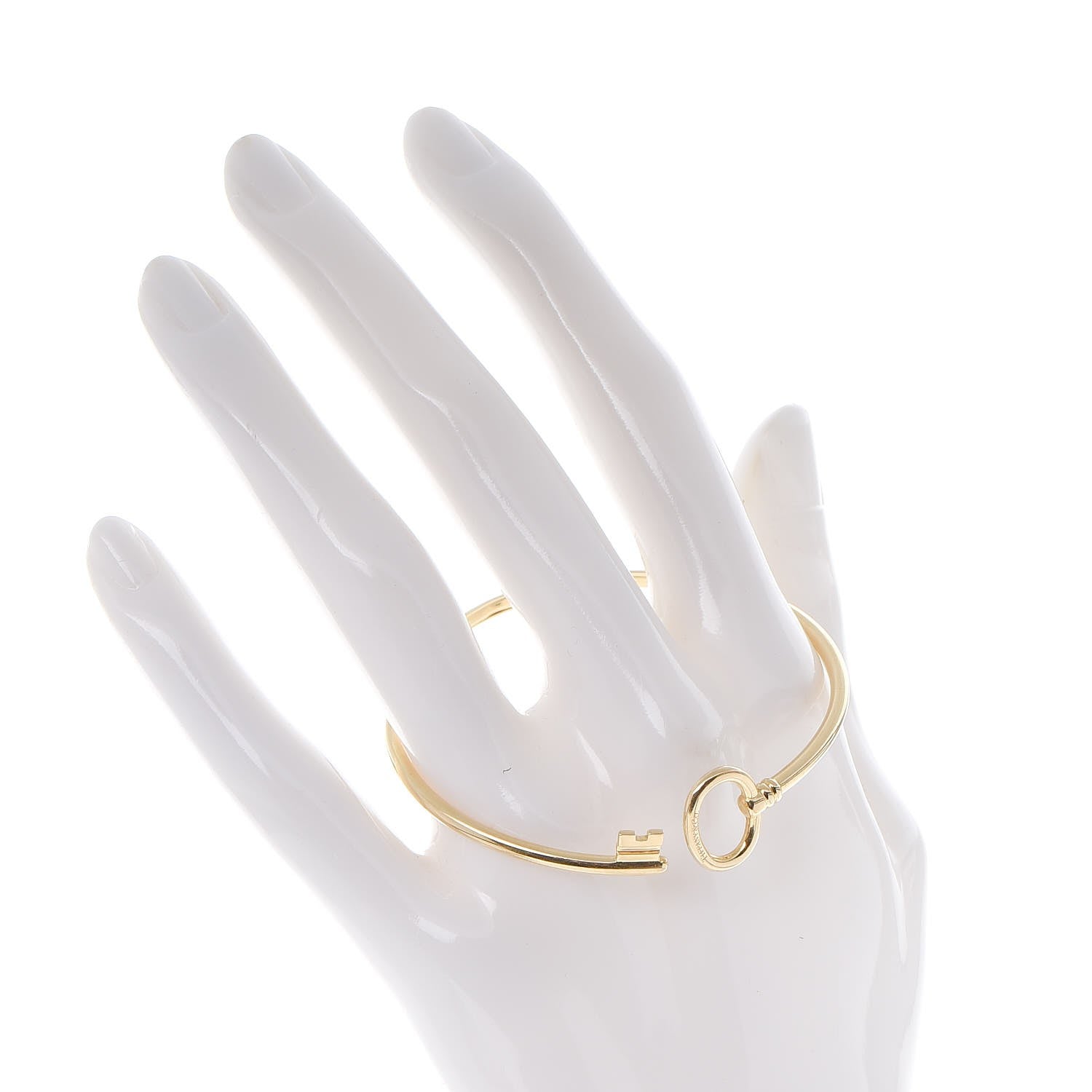 Tiffany 18K Yellow Gold Keys Wire Bracelet 2 of 6