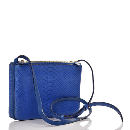 Celine Python Small Trio Crossbody Bag Royal Blue 3 of 7