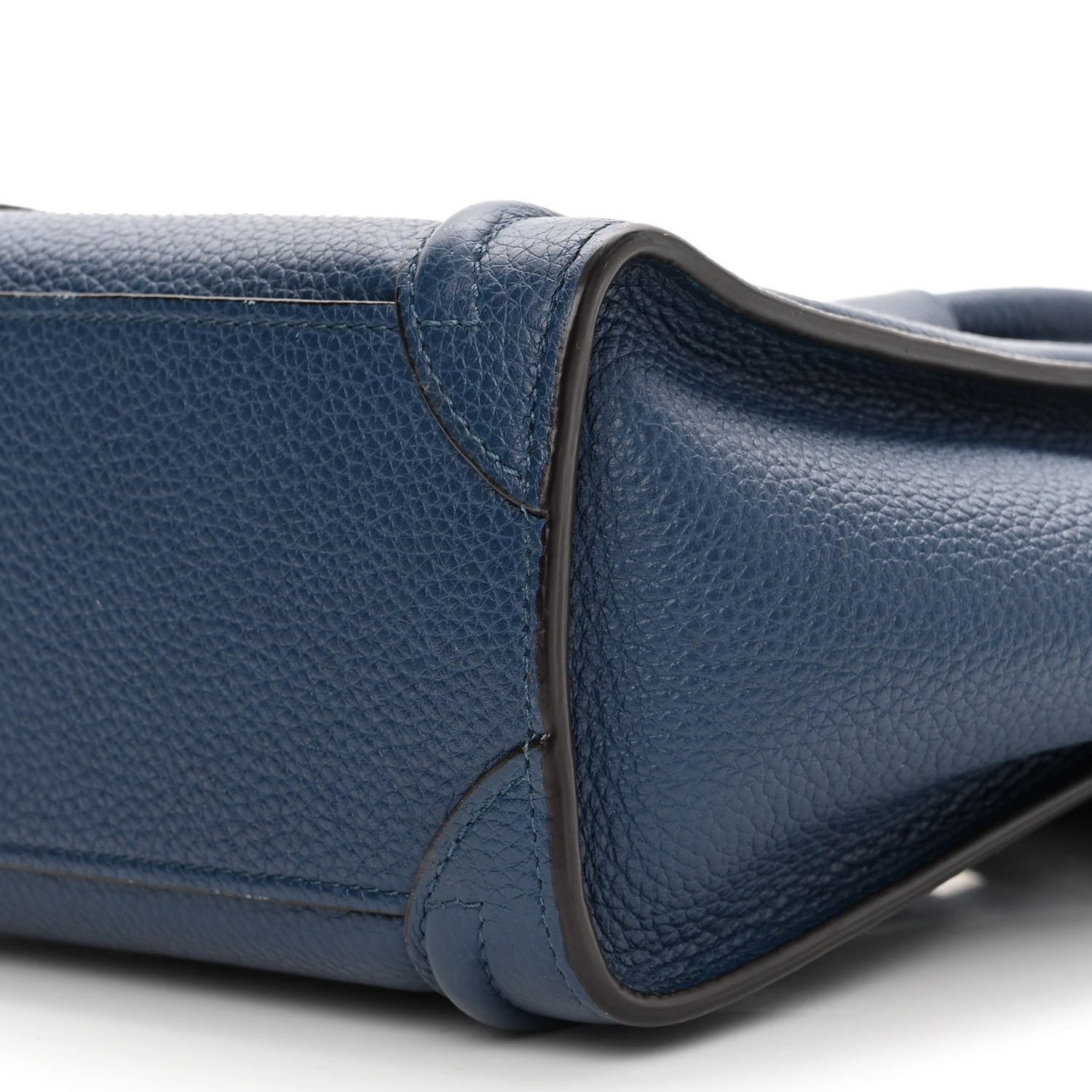 Celine Drummed Calfskin Nano Luggage Indigo 9 of 10