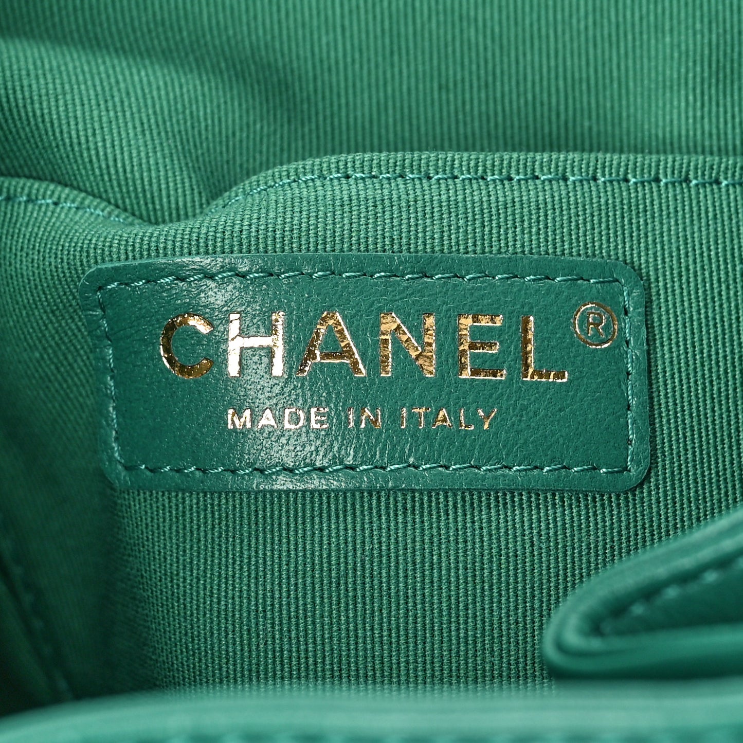 Lambskin Quilted Small Duma Drawstring Backpack Green