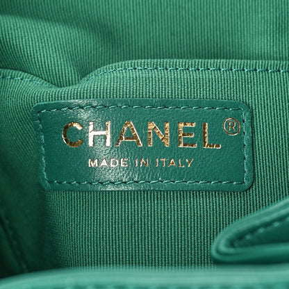 Chanel Lambskin Quilted Small Duma Drawstring Backpack Green 6 of 10