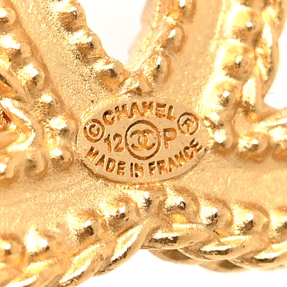 Chanel CC Drop Earrings Matte Gold 4 of 4