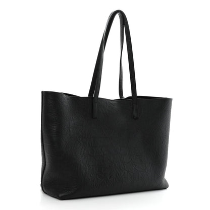 Saint Laurent Calfskin Crocodile Embossed Large Shopper Tote Black 4 of 11