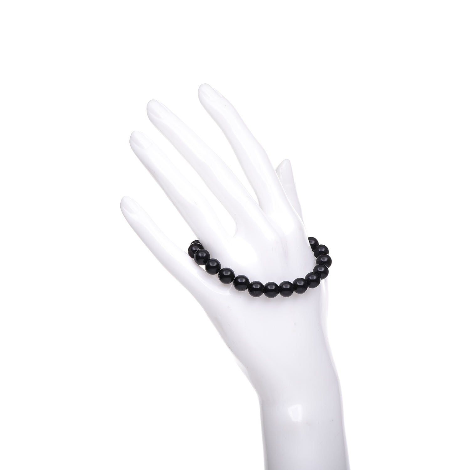 Tiffany Sterling Silver Black Onyx Bead Toggle Bracelet 2 of 4