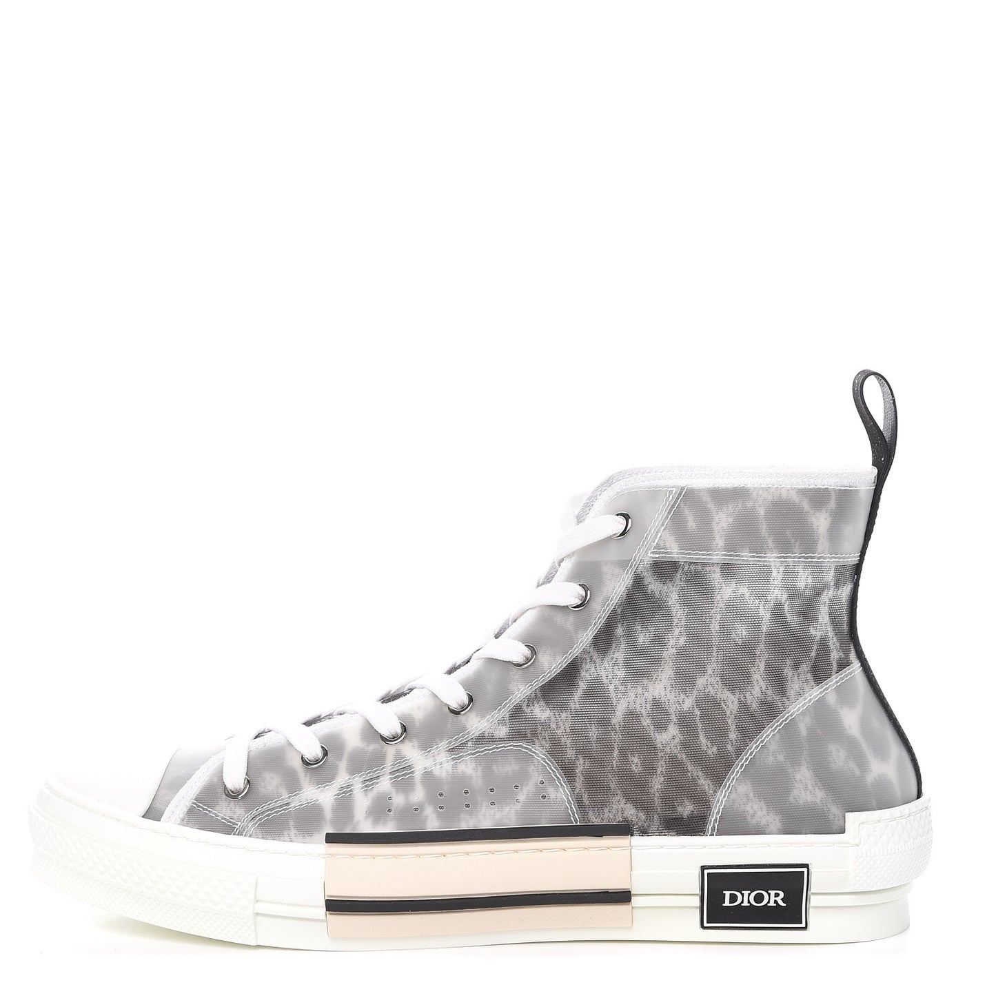 Canvas Leopard Print Mens B23 High Top Sneakers 46 White