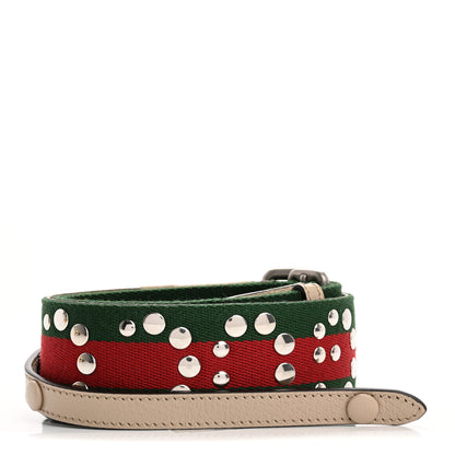 Gucci Canvas Web Studded Shoulder Strap Green Red 1 of 5