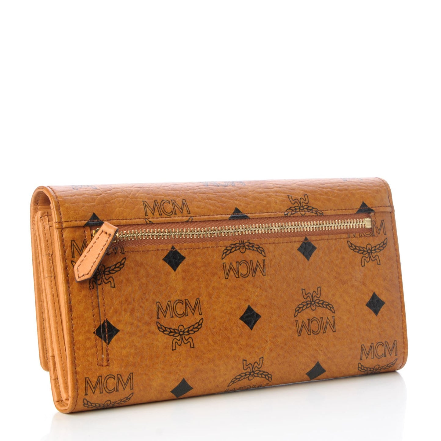 Visetos Heritage Large Trifold Flap Wallet Cognac