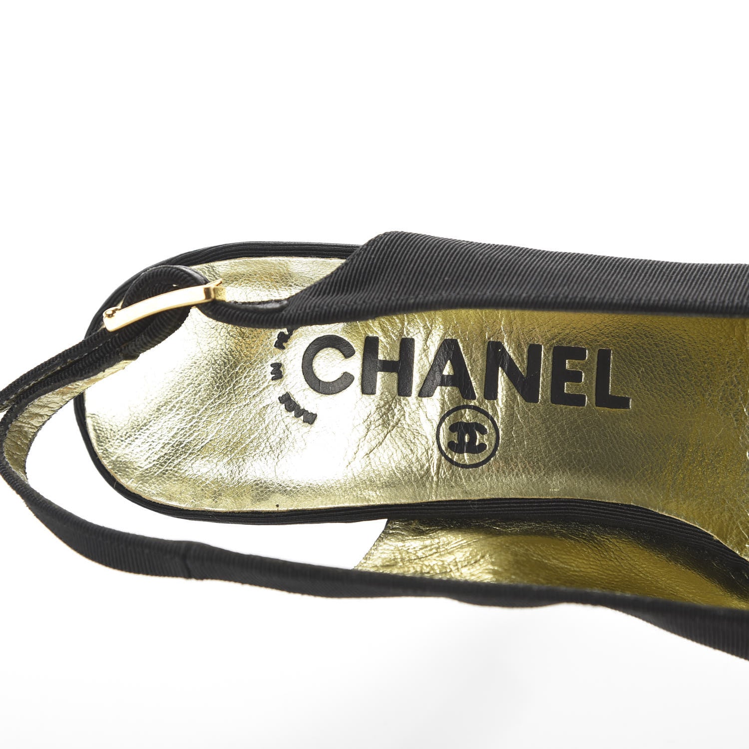 Chanel Grosgrain Cap Toe Slingback Pumps 36 Black 6 of 9