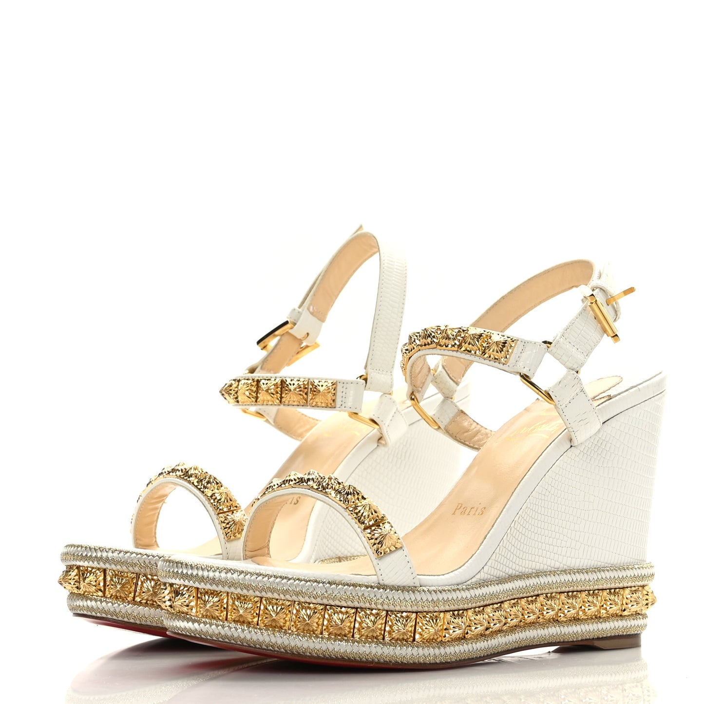 Calfskin Zarli Pyraclou 110 Platform Sandals 38 White