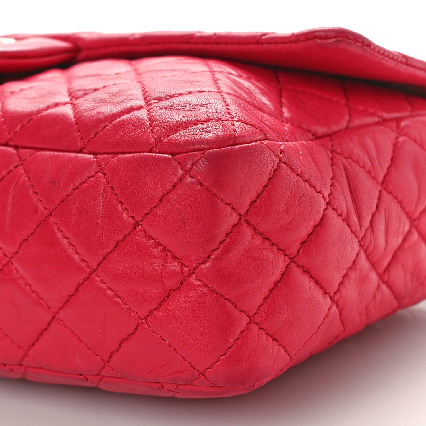 Lambskin Quilted Valentine Charms Medium Flap Red