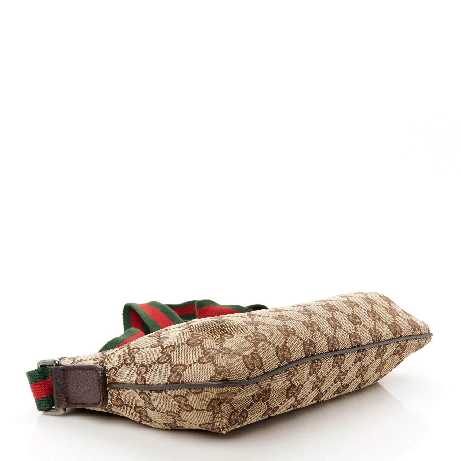 Gucci Monogram Web Small Flat Messenger Crossbody Dark Brown 4 of 13