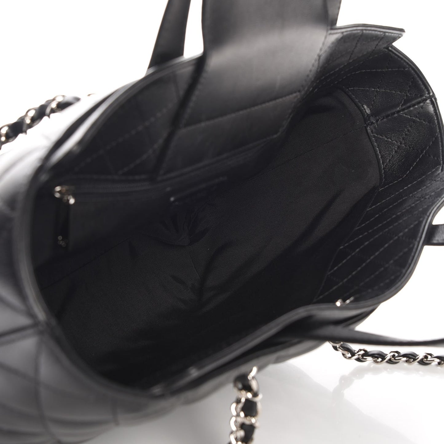 Calfskin Quilted Large Shopping Tote Black