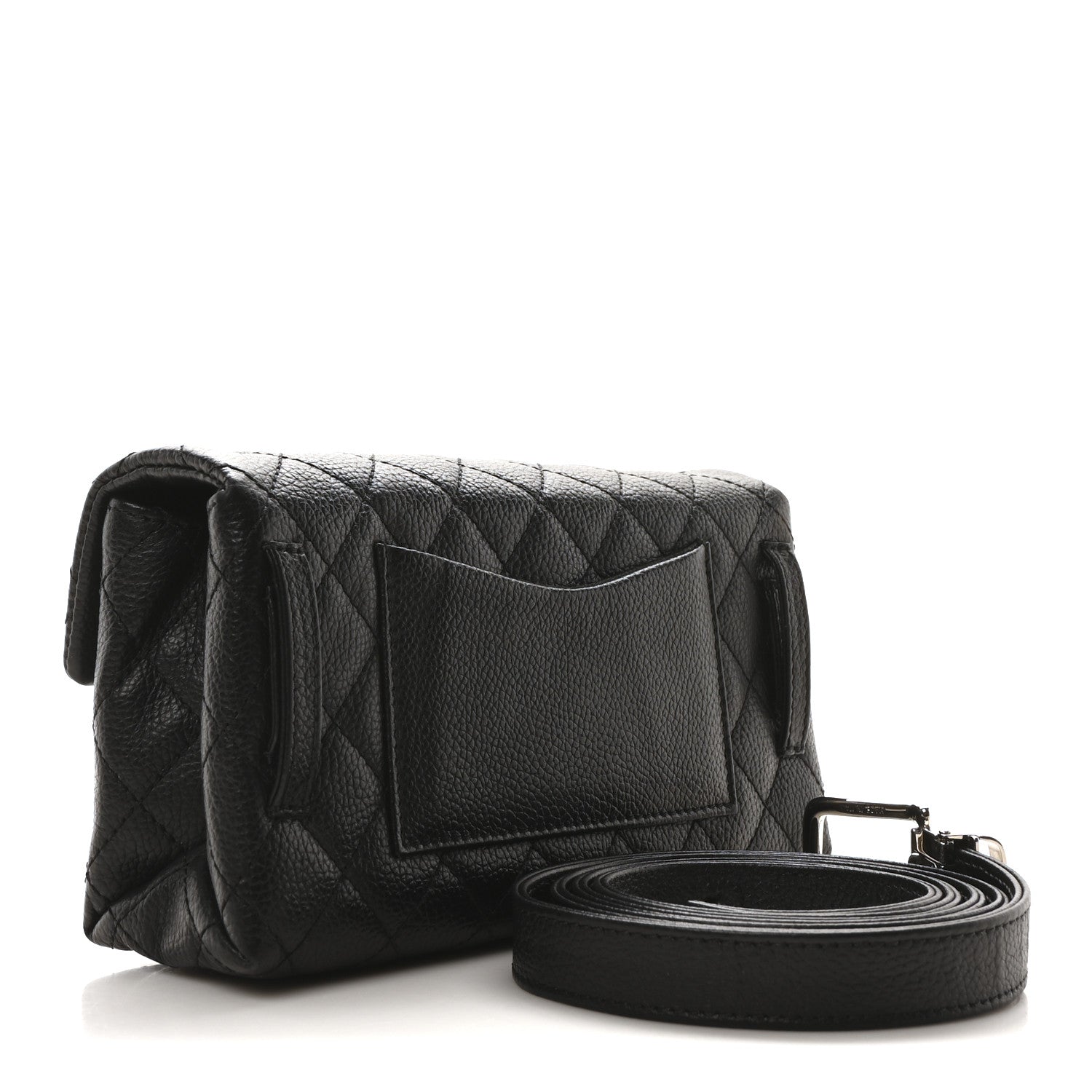 Chanel Grained Calfskin Quilted 2.55 Reissue Flap Belt Bag Clutch Black 4 of 18