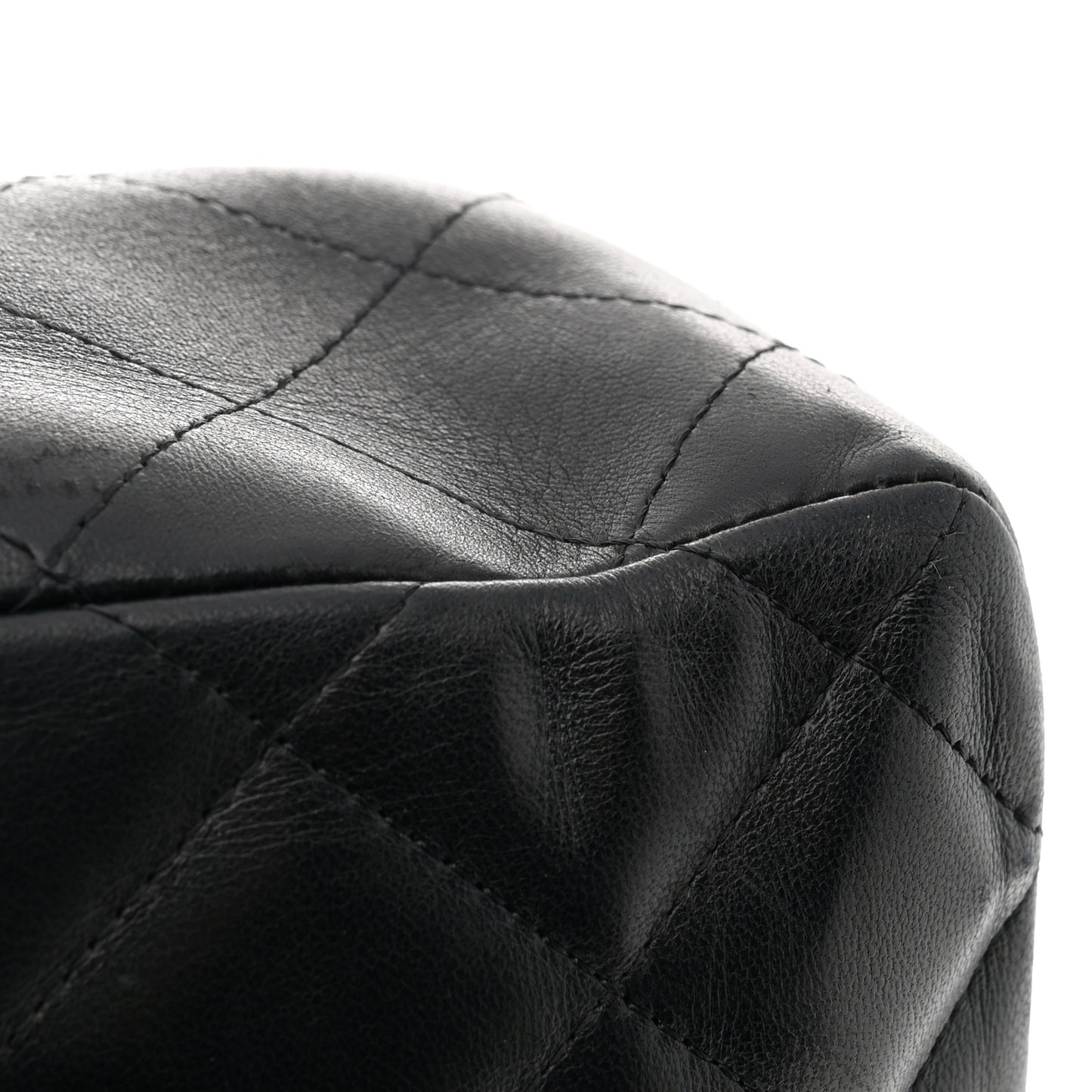Lambskin Quilted Jumbo Single Flap Black