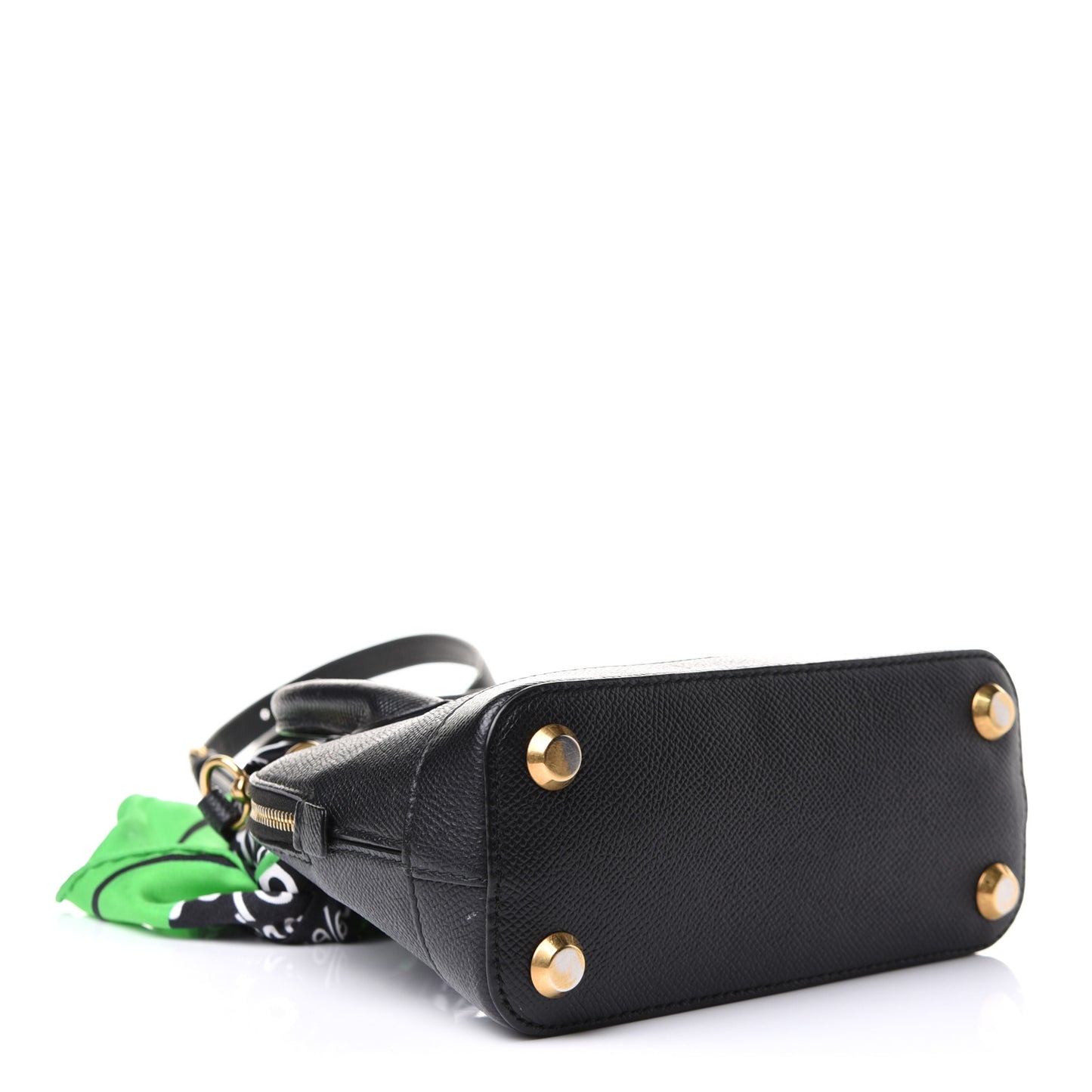 Grained Calfskin XXS Ville Top Handle Bag Scarf Black