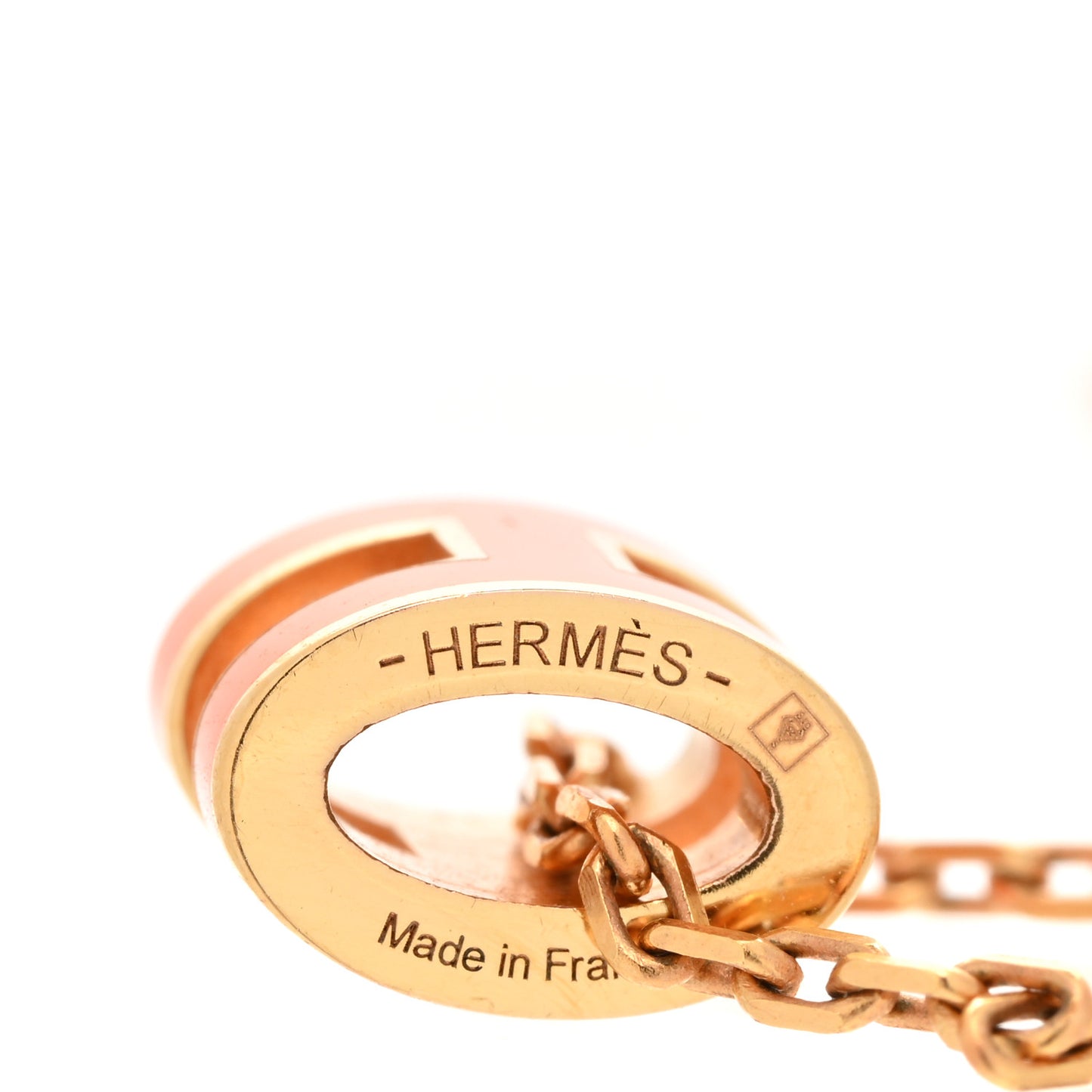 Lacquered Gold Mini Pop H Pendant Necklace Orange