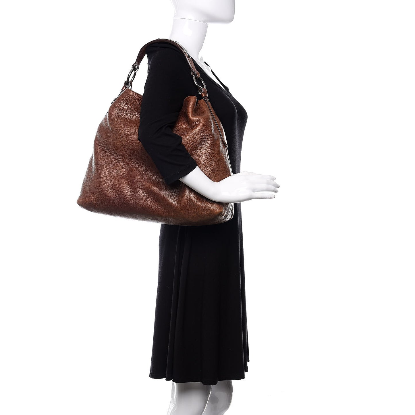 Metallic Vitello Daino Hobo Brown
