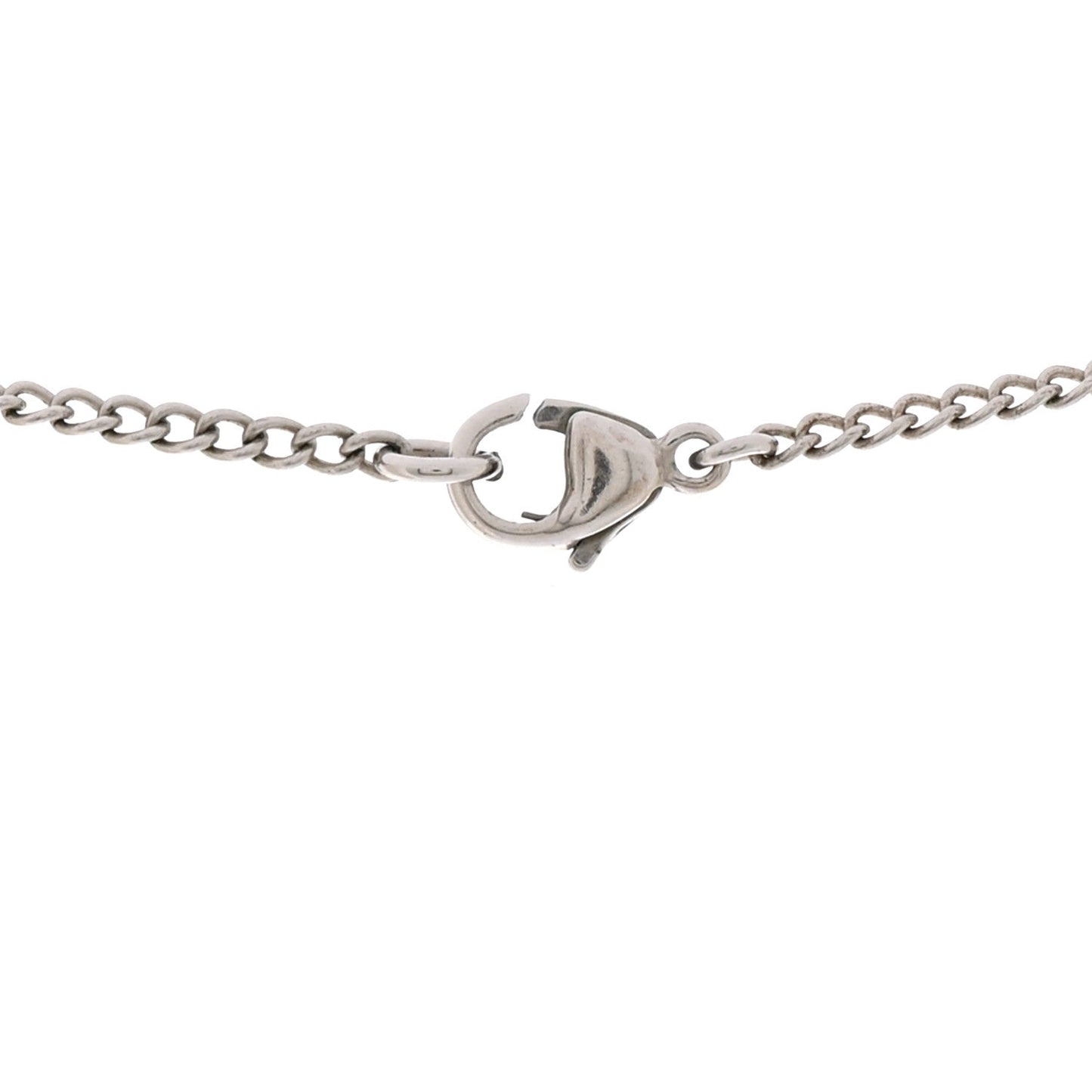 Crystal Heart CC Necklace Silver
