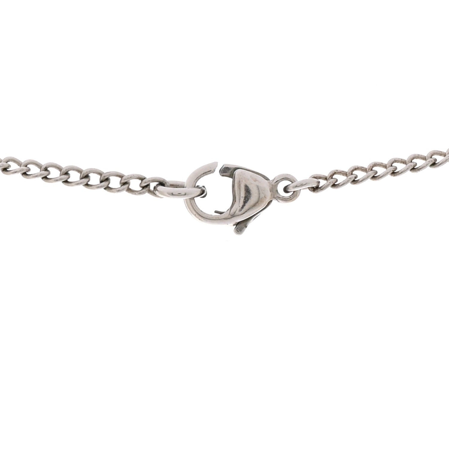 Chanel Crystal Heart CC Necklace Silver 6 of 7