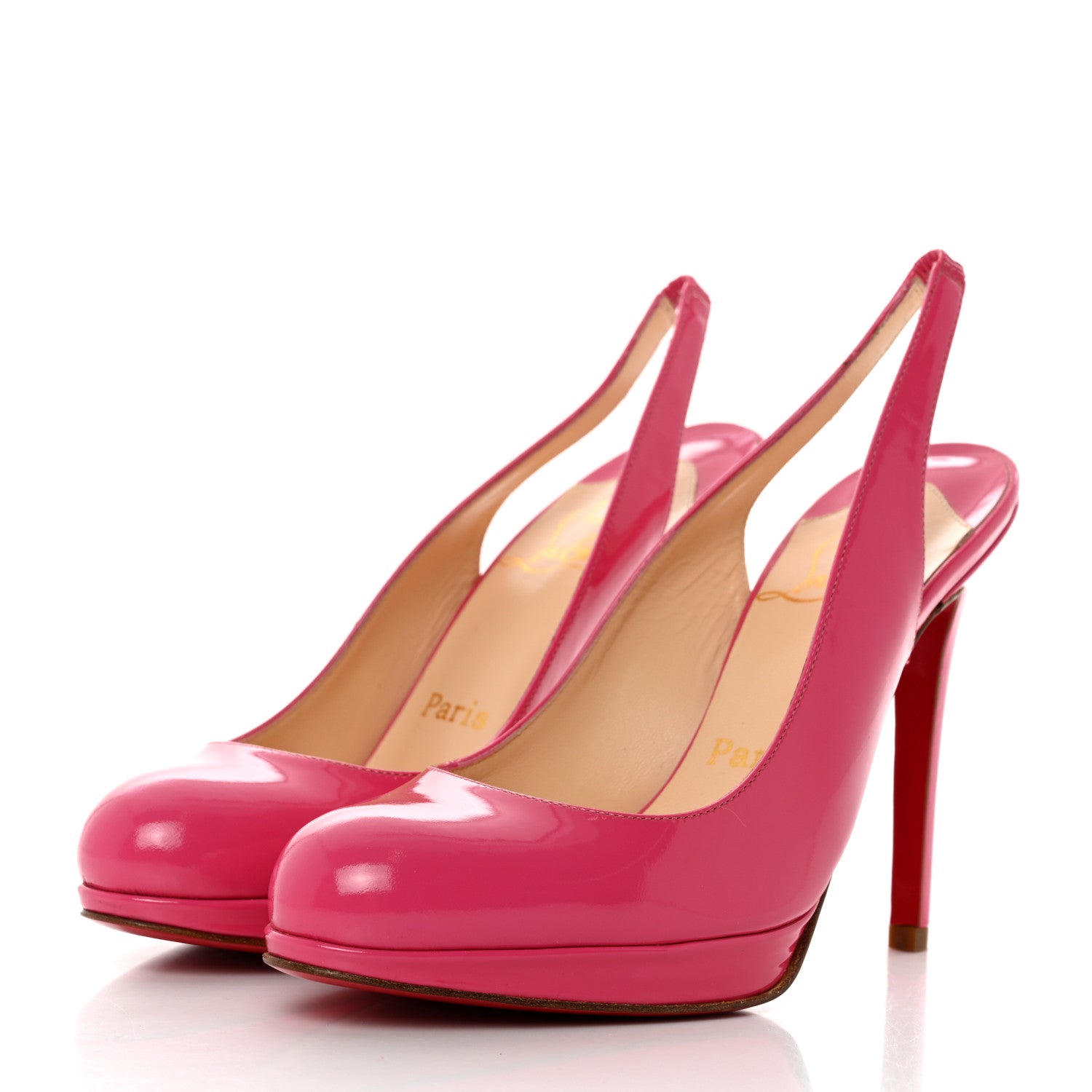 Christian Louboutin Patent 85 Slingback Pumps 35.5 Rose Matador 3 of 7