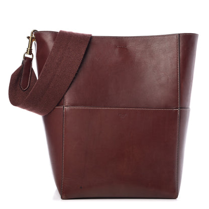 Celine Natural Calfskin Sangle Bucket Bag Burgundy 1 of 22