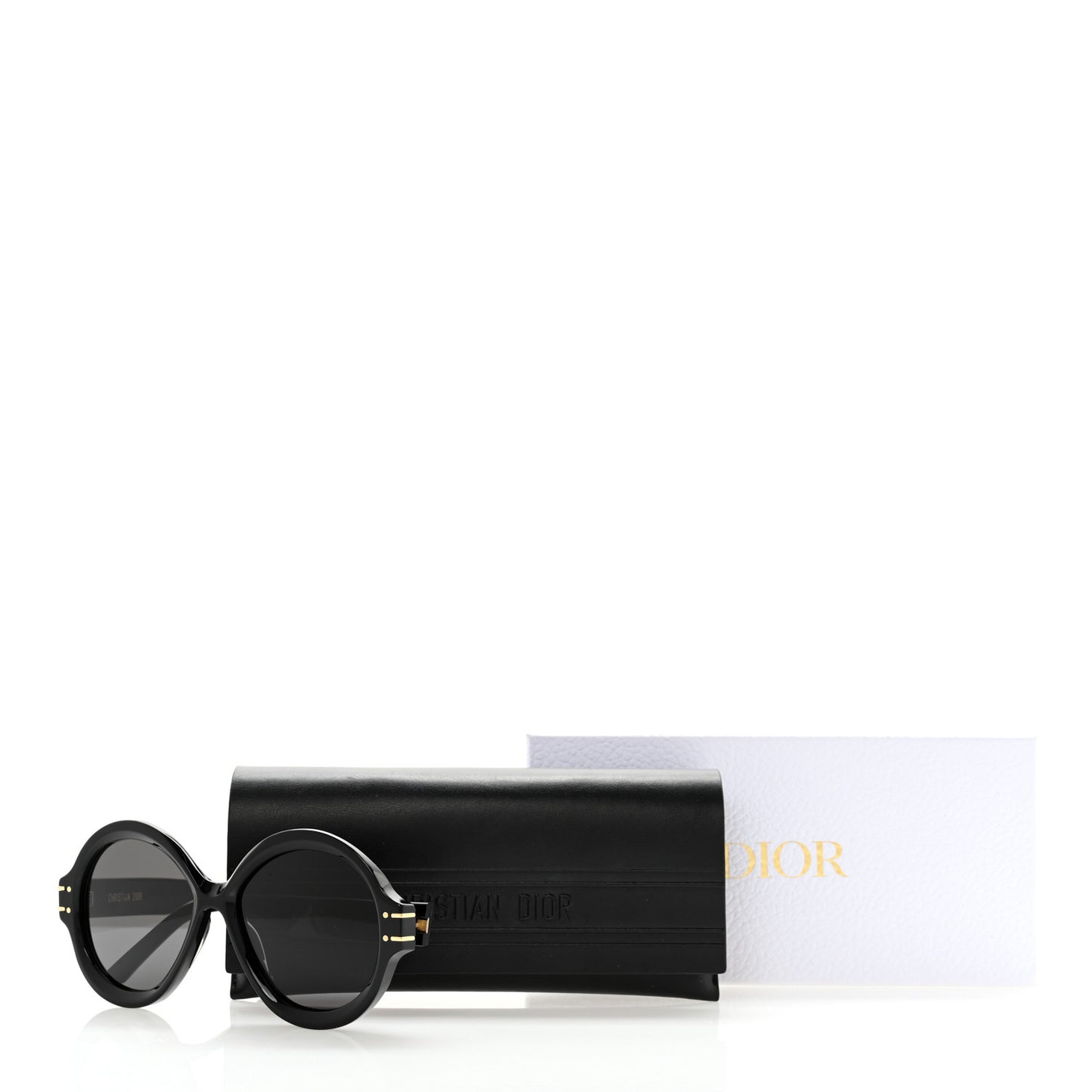 Diorsignature R1U Round Sunglasses Black