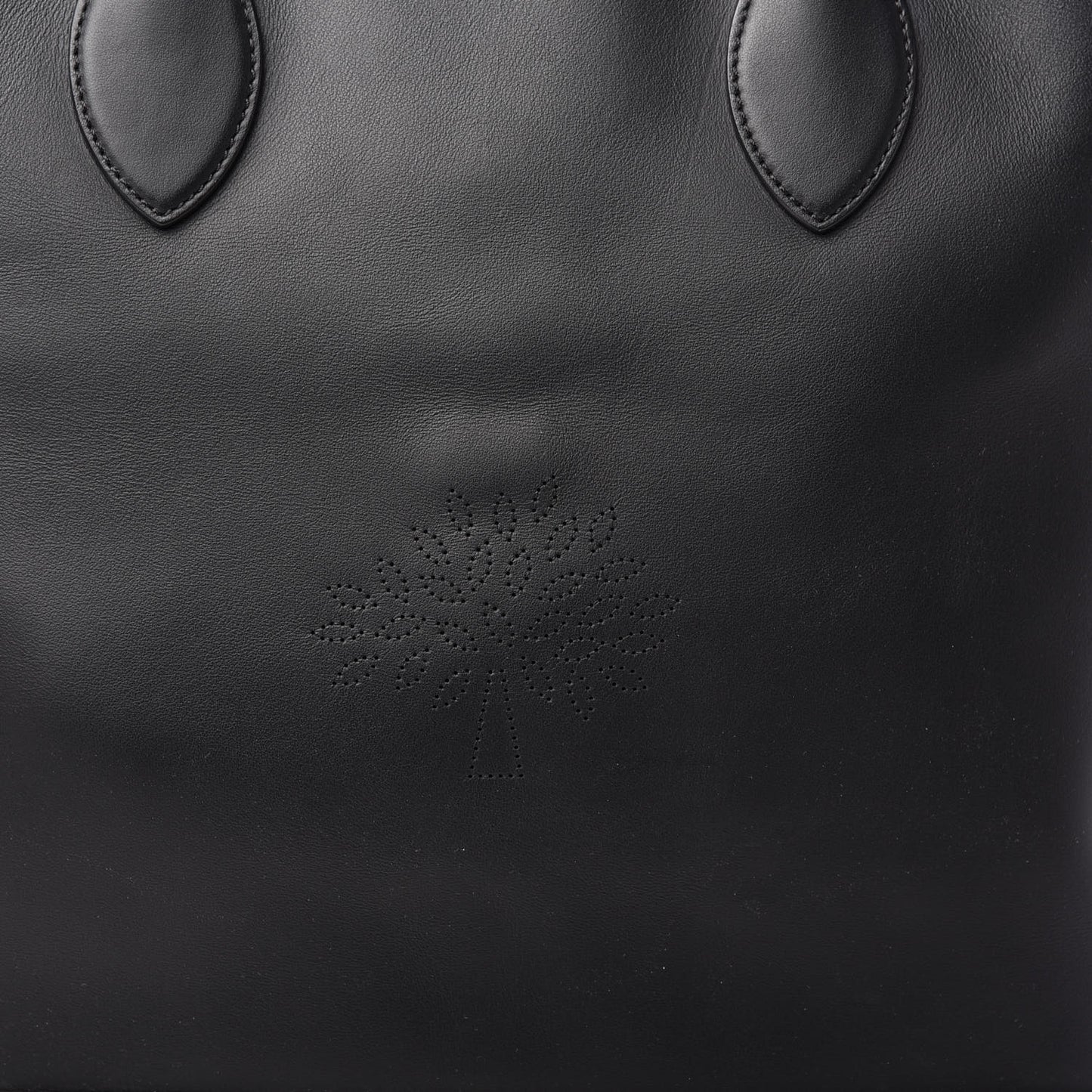 Nappa Perforated Blossom Tote Black