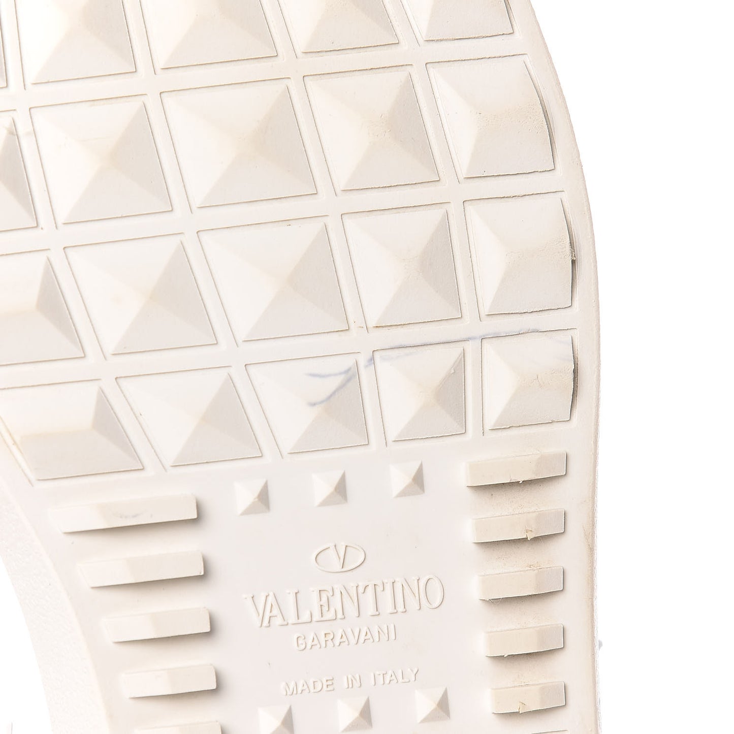 Calfskin Mens Rockstud Untitled Open Sneakers 42 White
