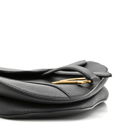 Christian Dior Grained Calfskin Saddle Bag Black 10 of 12