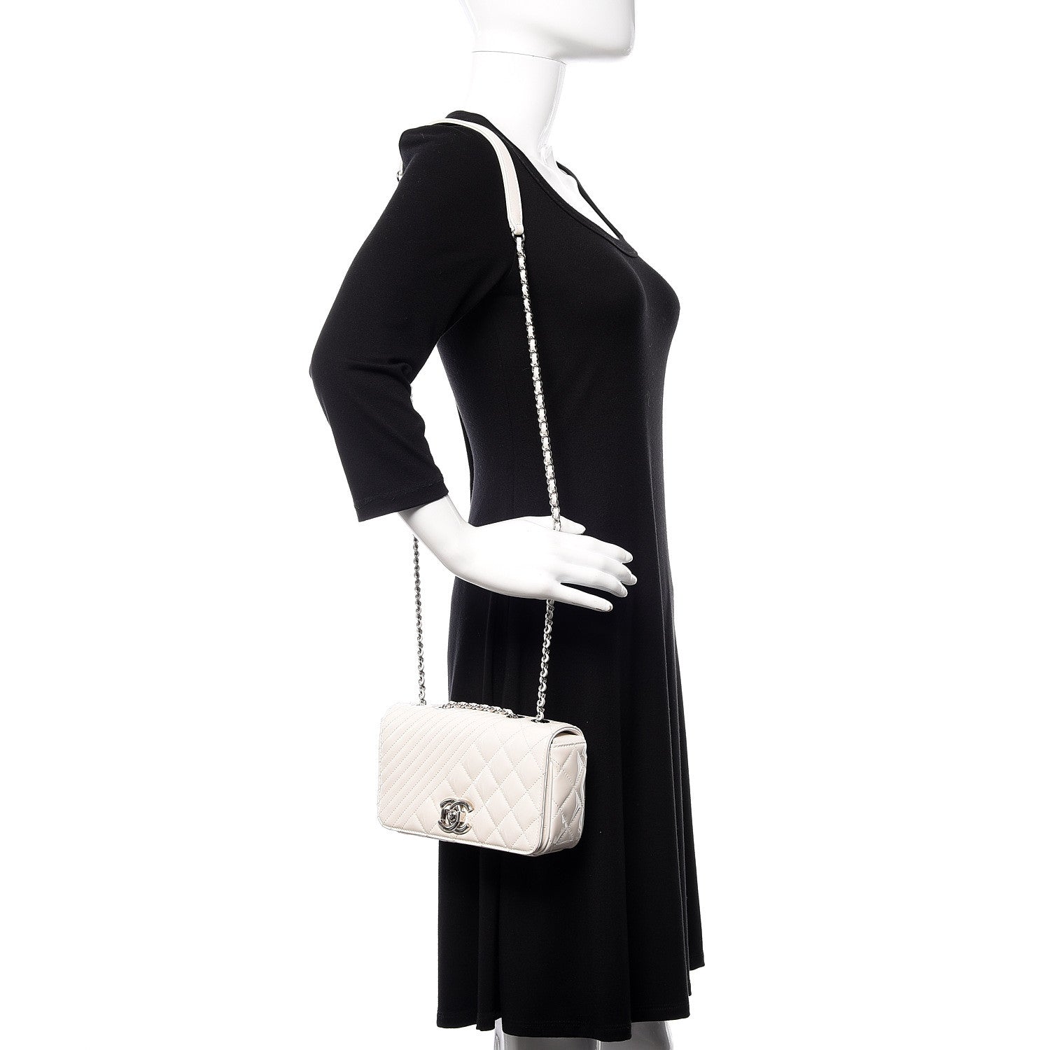 Chanel Patent Quilted Small Coco Boy Flap White 2 of 13