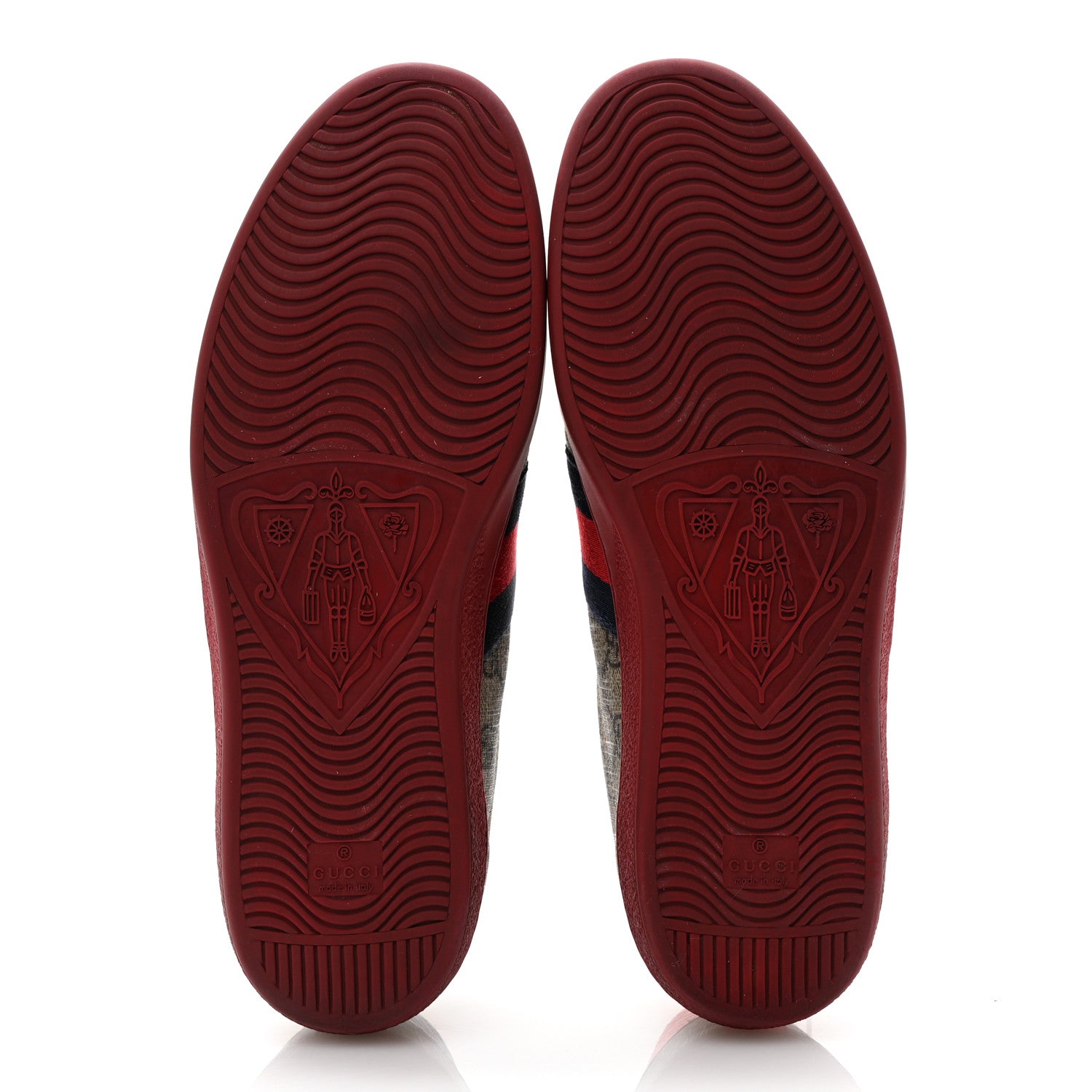 Gucci GG Supreme Monogram Ayers Mens New Ace Low-Top Sneaker 11 Blue Red 5 of 10