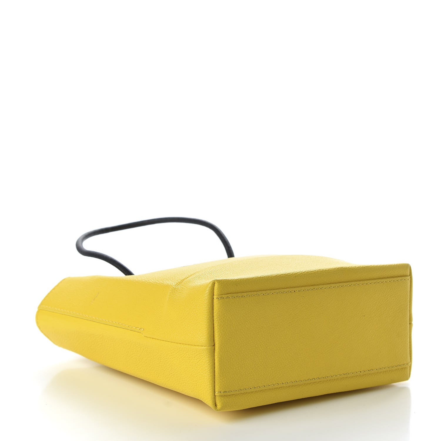 Balenciaga Heritage Calfskin Logo XXS Shopping Tote Jaune Primaire Black 5 of 10