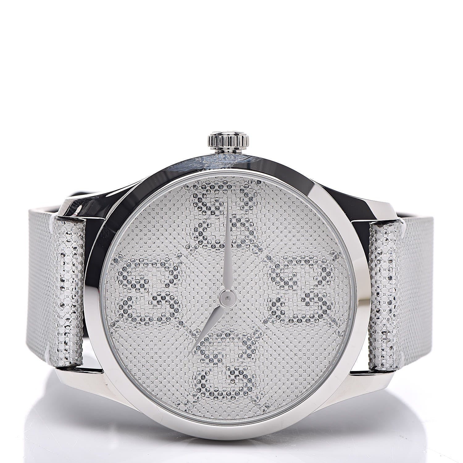 Gucci Stainless Steel Calfskin 38mm G-Timeless GG Hologram Quartz Watch 3 of 7