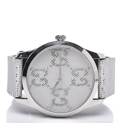 Gucci Stainless Steel Calfskin 38mm G-Timeless GG Hologram Quartz Watch 3 of 7