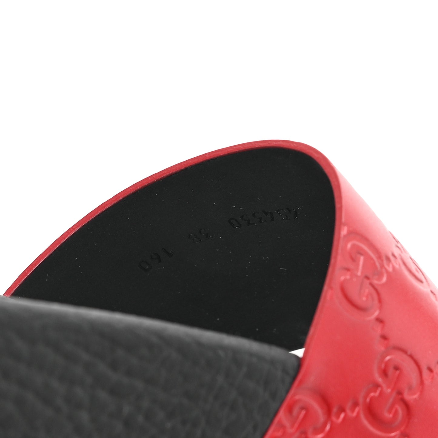 Guccissima Signature Womens Slide Sandals 38 Hibiscus Red