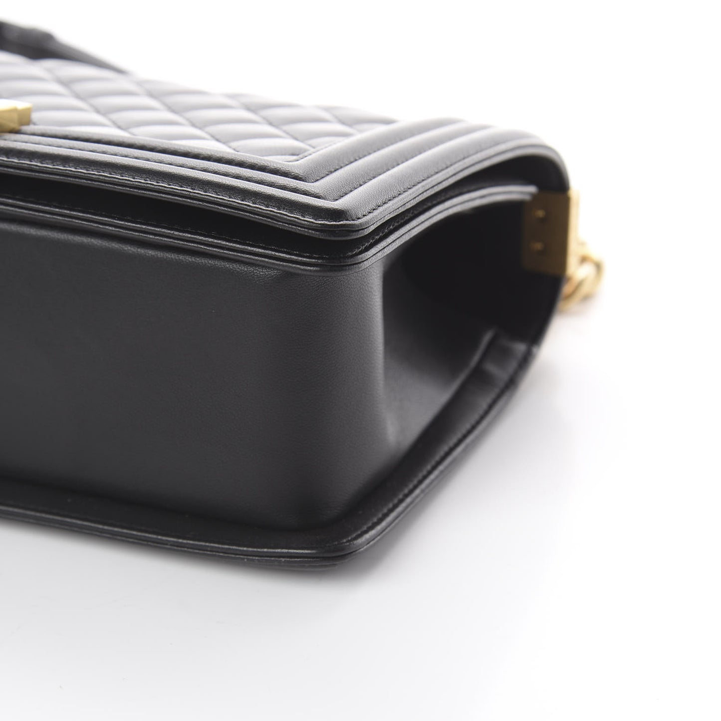 Lambskin Quilted Medium Boy Flap Black