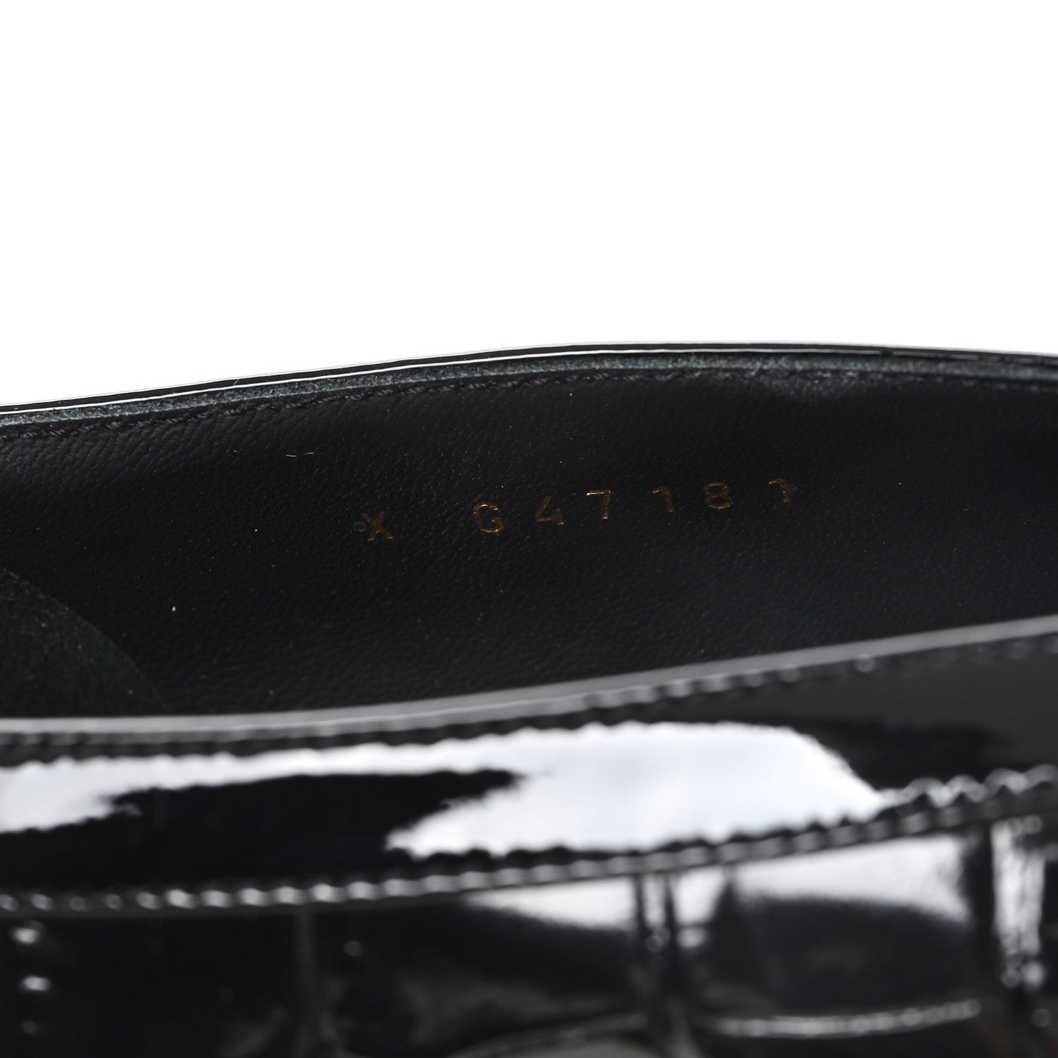 Chanel Crocodile Embossed Patent Calfskin Pumps 38 Black 9 of 10