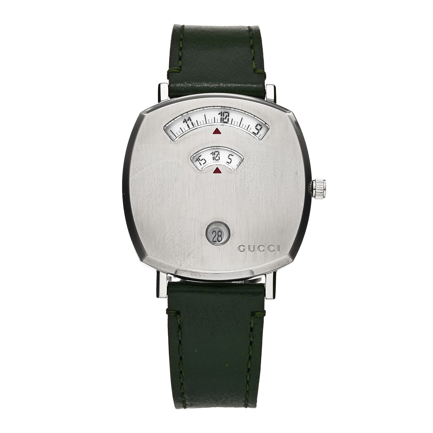 Gucci Stainless Steel Calfskin 35mm Grip Quartz Watch Green 1 of 5