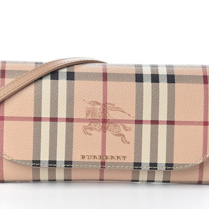 Burberry Haymarket Check Henley Wallet On Chain Mid Camel 7 of 9